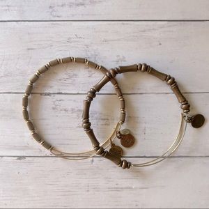 Set of 2 Alex and Ani Gold Beaded Bracelets
